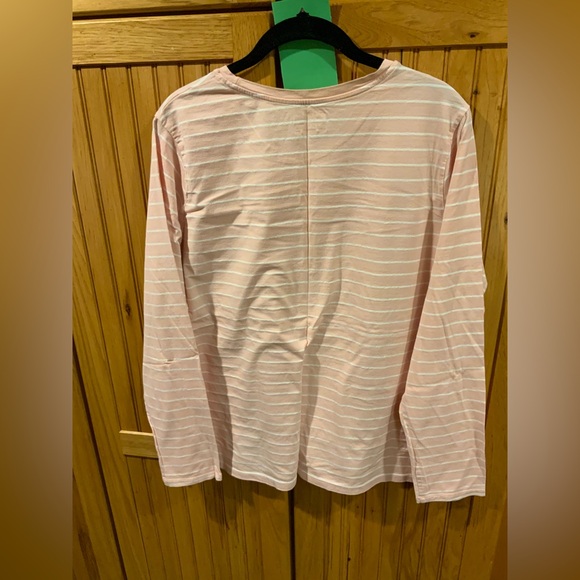 Time and Tru Pink Striped Women's Top - Picture 3 of 3